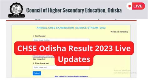 CHSE Odisha 12th Result 2023 (OUT) Live: Odisha .